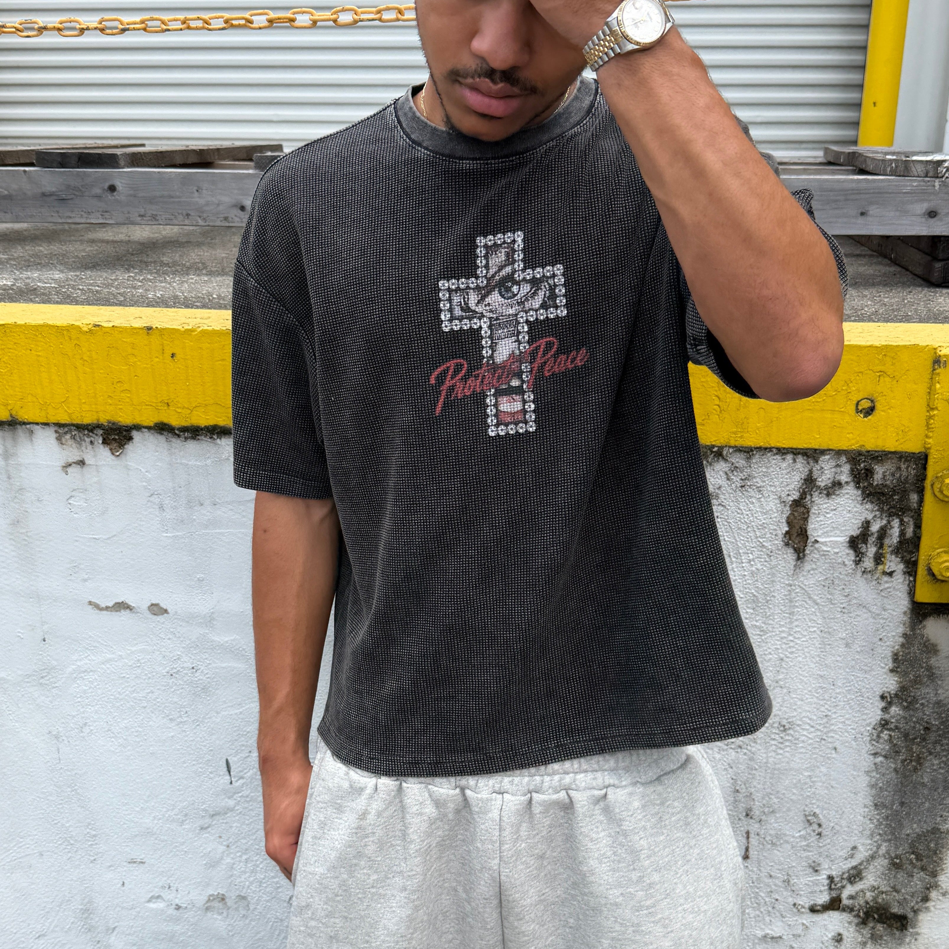 Protect Peace Waffle Tee