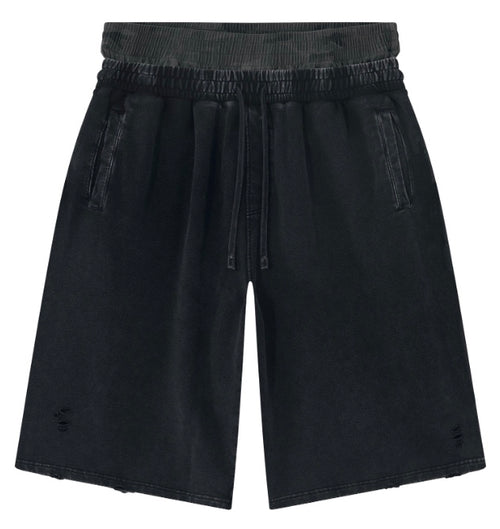 Unisex Vintage Wash Distressed Wide Leg Shorts