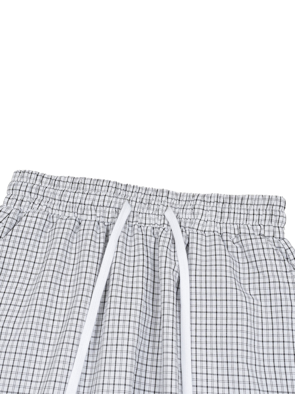 Unisex White Plaid Loose Capri Shorts