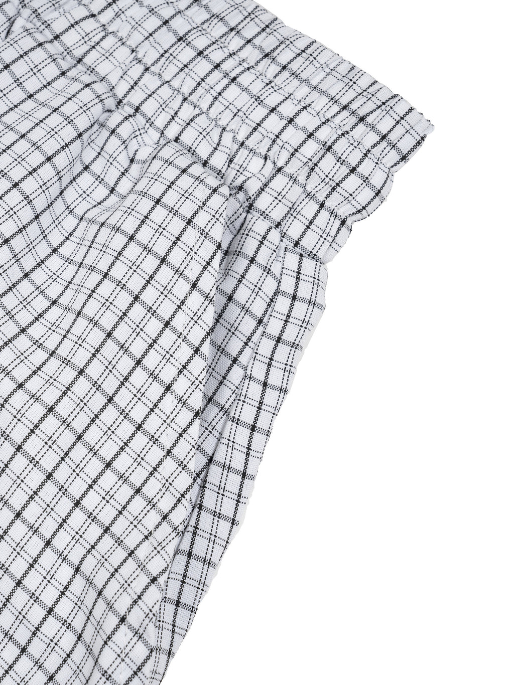 Unisex White Plaid Loose Capri Shorts