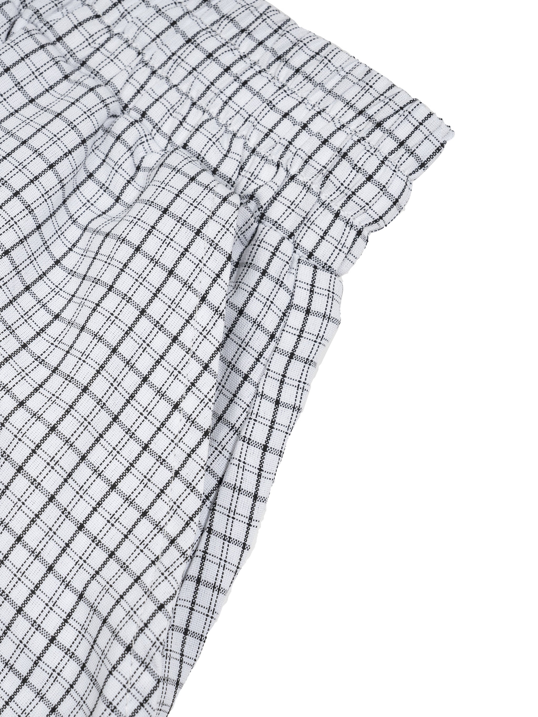 Unisex White Plaid Loose Capri Shorts