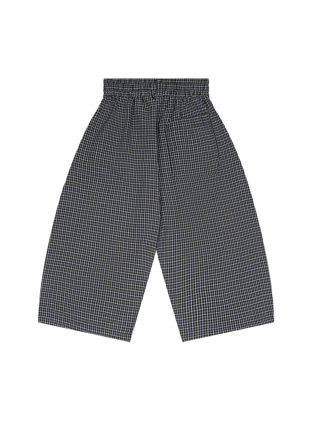 Unisex Black Plaid Loose Capri Shorts