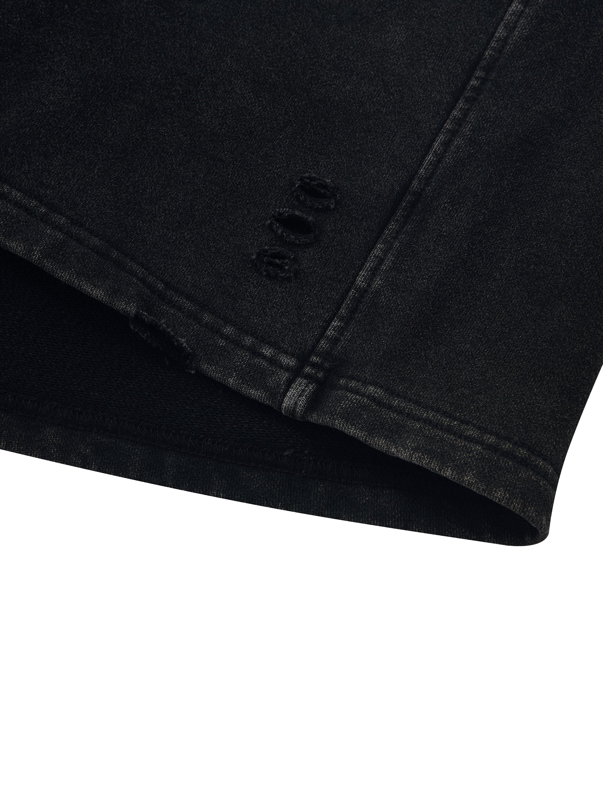 Unisex Vintage Wash Distressed Wide Leg Shorts
