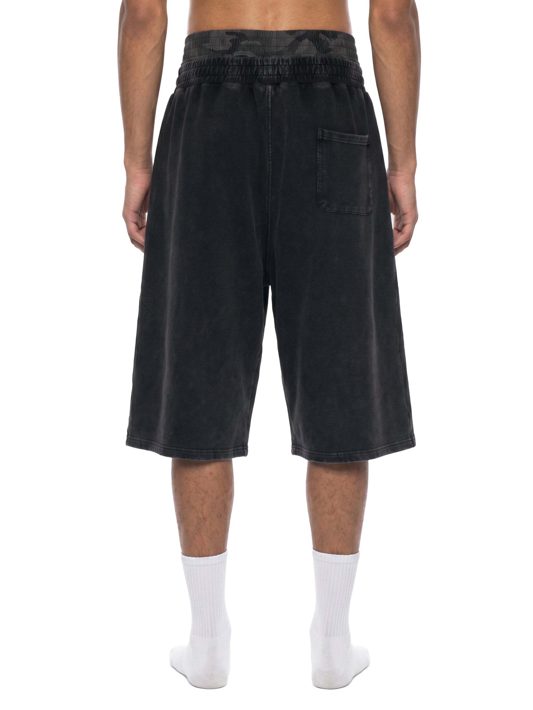 Unisex Vintage Wash Distressed Wide Leg Shorts