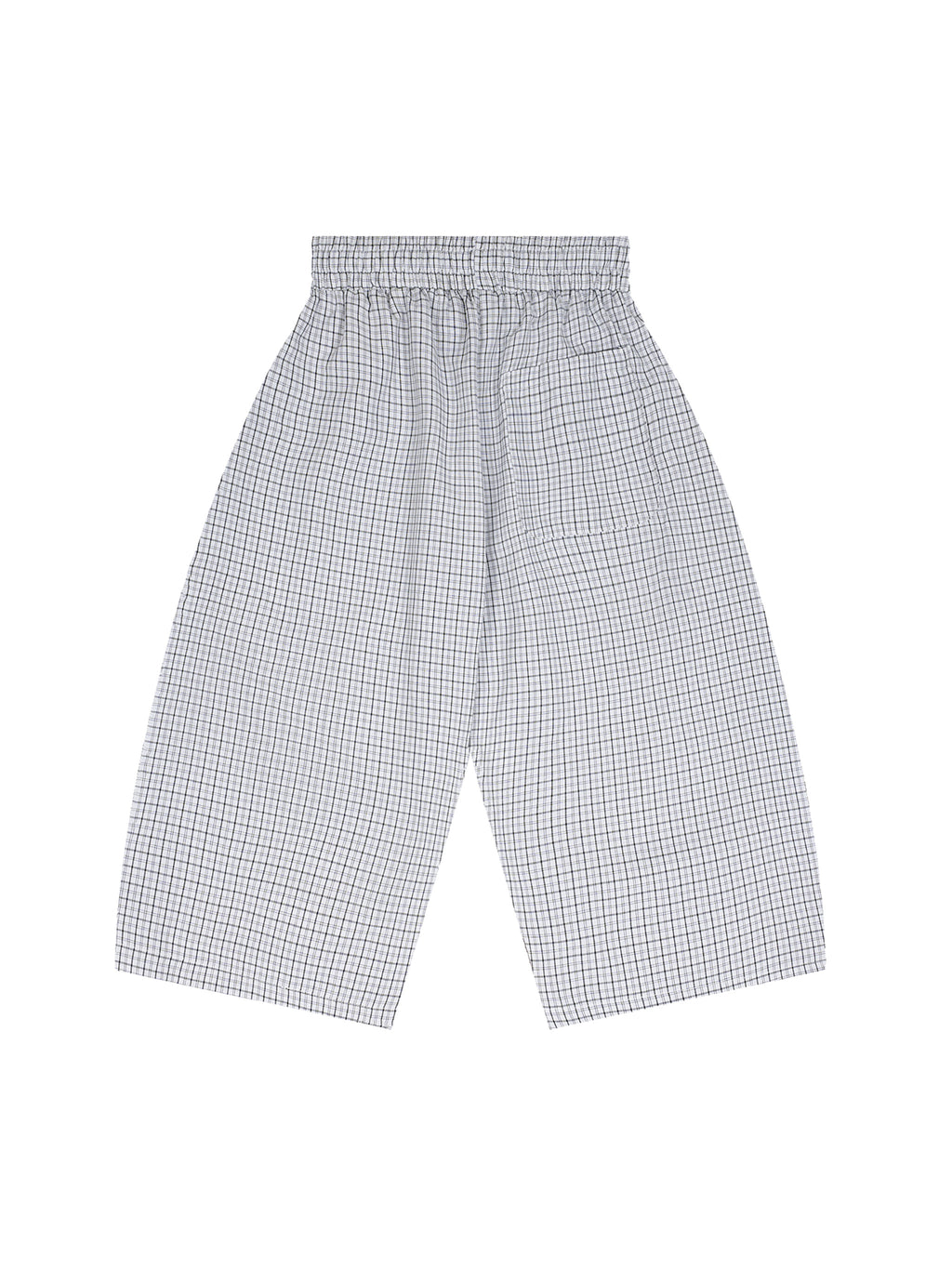 Unisex White Plaid Loose Capri Shorts