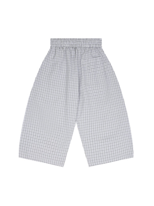 Unisex White Plaid Loose Capri Shorts